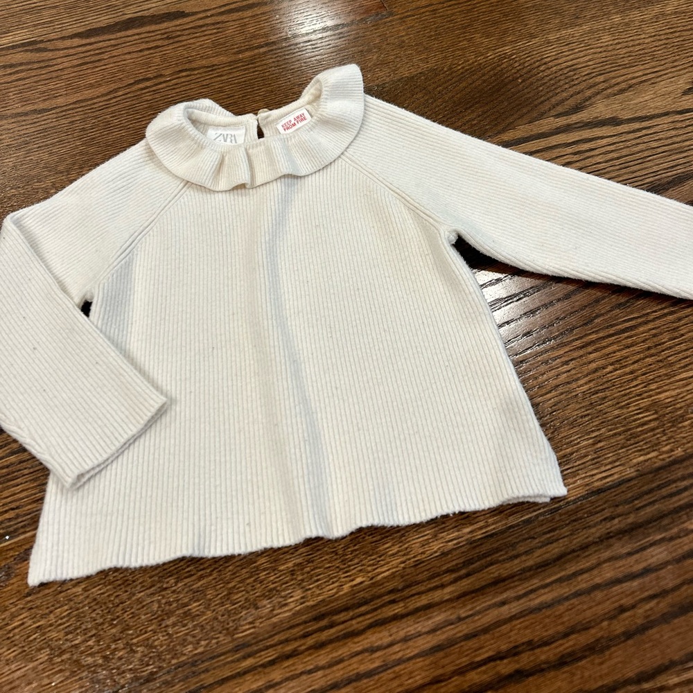 Zara Kids Long Sleeve Collar Sweater